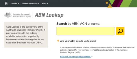 abn lookup tool